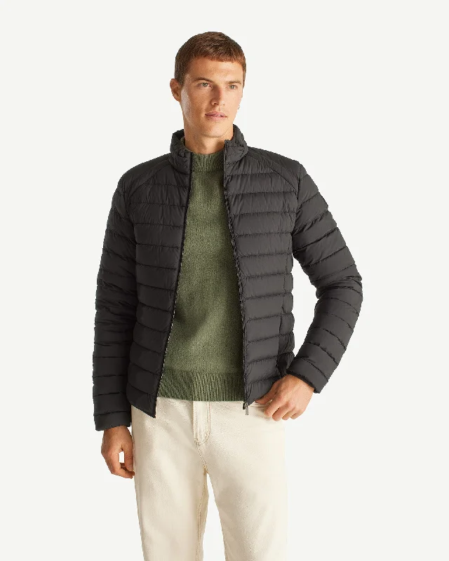 Ultra - warm men down jackets with 90% goose down fill for extreme cold Black Aragon lightweight stretch puffer jacket