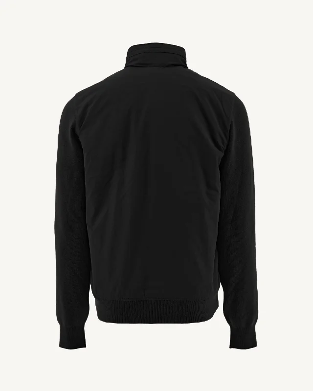 Slim - fit men down jackets in sleek black for a modern and stylish look Black Bardenas bi-fabric hooded jacket