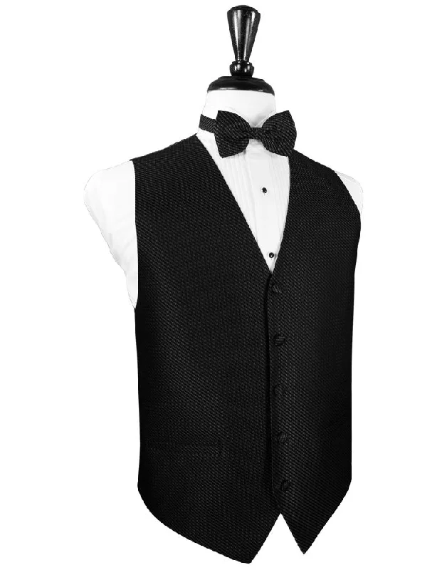 Quilted men waistcoats filled with down for winter warmth Black Venetian Tuxedo Vest
