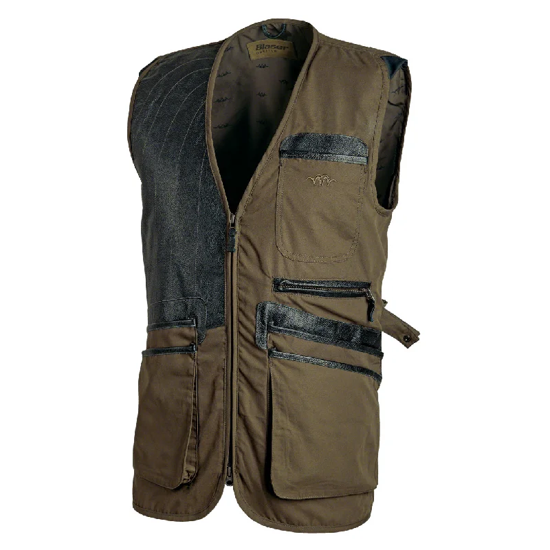 Cotton - blend men waistcoats for everyday casual wear Blaser 4-Season Shooting Vest Left Brown / Olive
