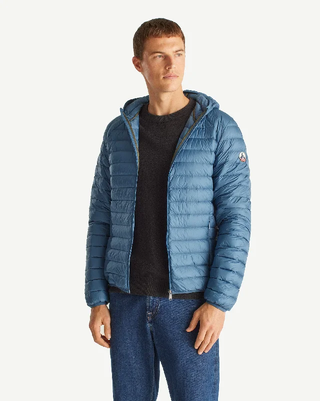 Slim - fit men down jackets in sleek black for a modern and stylish look Blue jeans Lightweight down jacket Nico