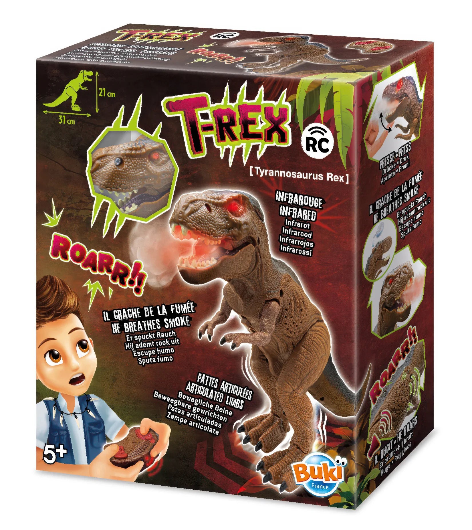 BUKI France RC Remote Controlled T-Rex Dinosaur