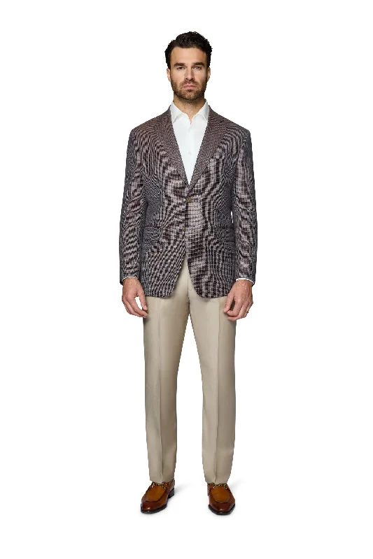  Berragamo Wool Sport Coat Modern Fit - Brown Check