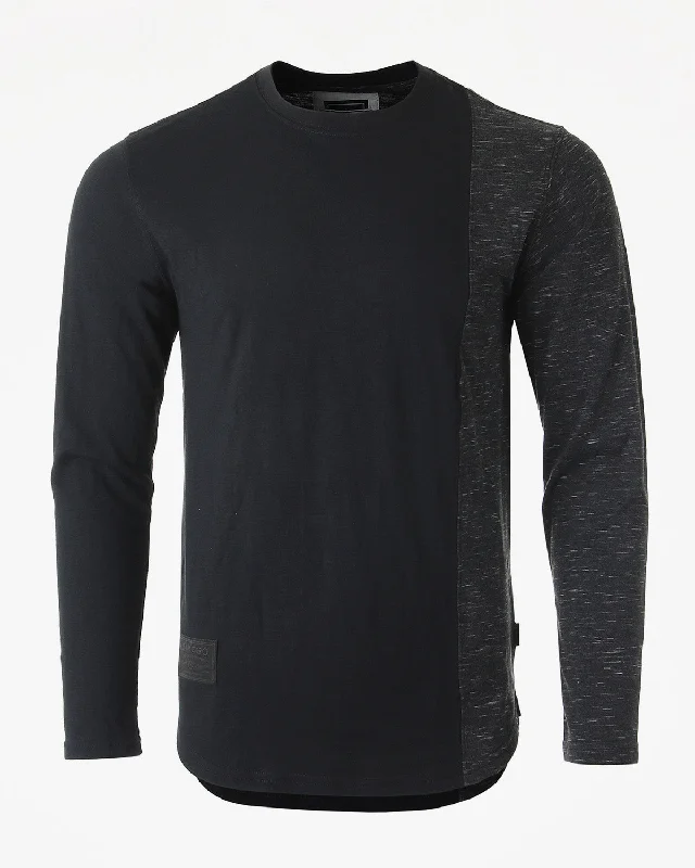 Men's lightweight long sleeve linen shirts for summer beach vacations ZIMEGO Men's Fashion Color Block Long Sleeve Curved Hemline Athletic Hiphop Shirt