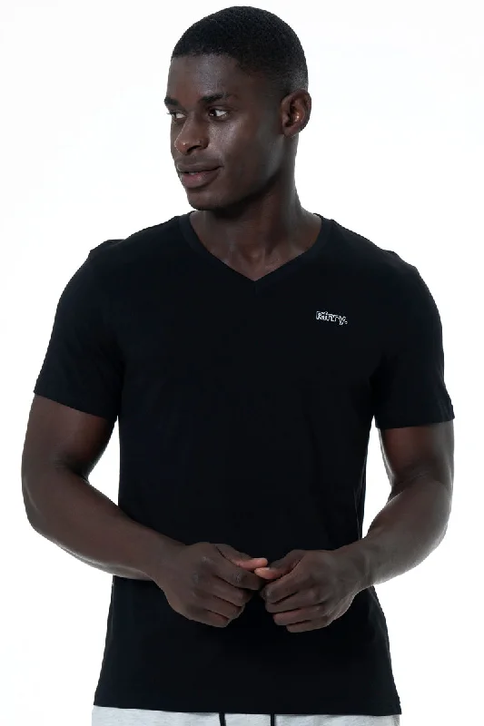 Men's long sleeve fleece - lined shirts for extreme cold weather Branded T-Shirt _ 152274 _ Black