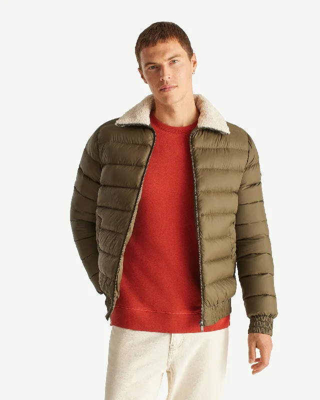Lightweight men down jackets made for easy layering during travel Danao aviator-style down jacket Army