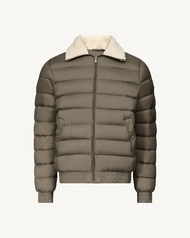Men down jackets with a detachable inner liner for customizable warmth Danao aviator-style down jacket Taupe