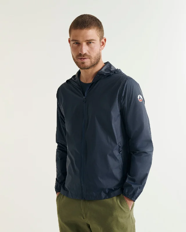 Plus - size men down jackets with a roomy fit for added comfort Derry waterproof packable jacket Navy