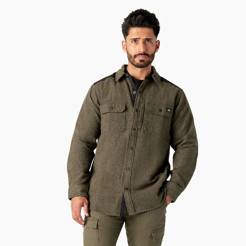 Men's anti - wrinkle long sleeve travel shirts for hassle - free trips Dickies Men's Performance Snap-Front Long Sleeve Flannel Work Shirt
