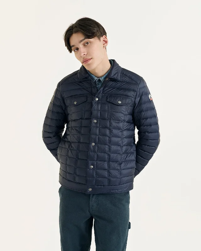 Camouflage men down jackets for outdoor hunting and adventure Elie denim-look down jacket Navy