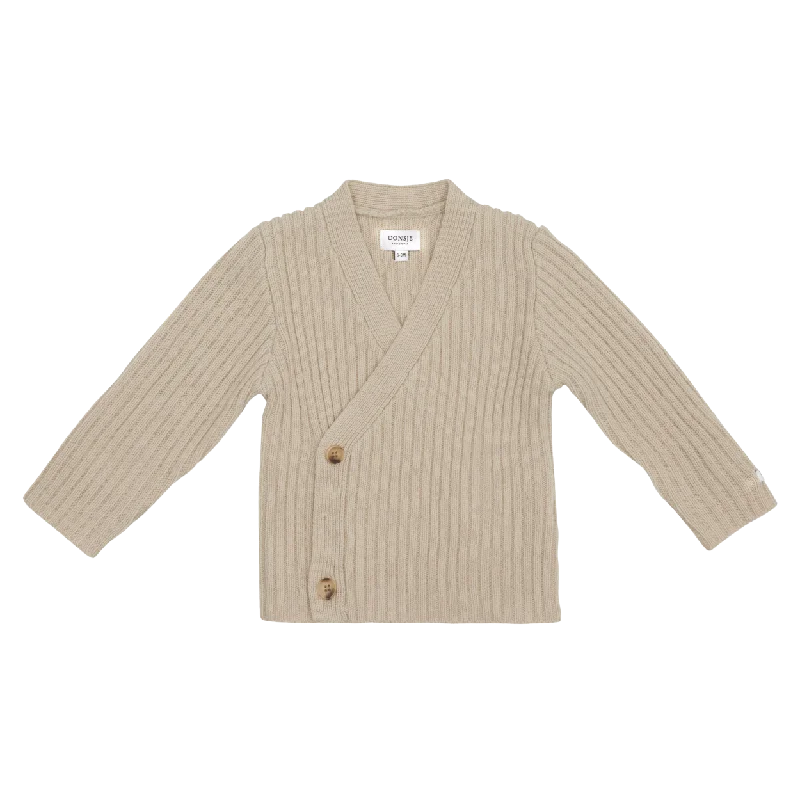 Men's Fuzzy Mohair - Blend Cardigan in Light Pink for a Soft and Trendy Look Elo Merino Wool Cardigan | Oyster Grey