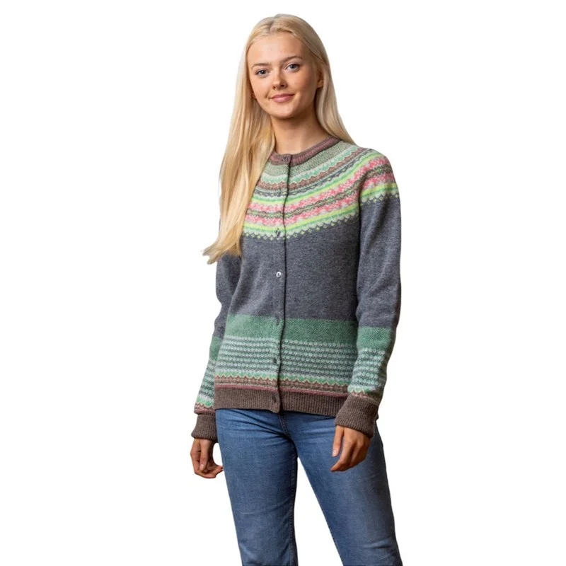 Men's Cable - Knit Cardigan in Beige with a Shawl Collar for a Traditional and Warm Appearance Eribe Alpine Cardigan in Tearose
