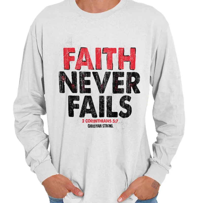 Men's long sleeve turtleneck sweaters in cashmere for a luxurious feel Faith Never Fails Long Sleeve T-Shirt