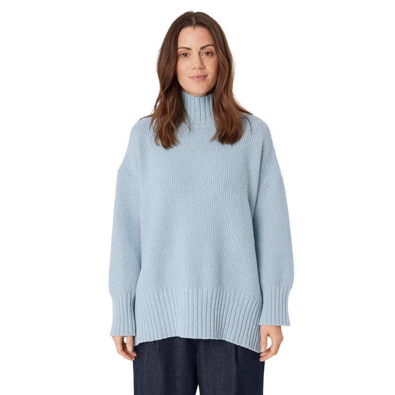 Plus Size Men's Patterned Fair Isle Cardigan in Multicolor for a Festive Winter Vibe Frydah Cotton Mix Jumper in Blue Fog