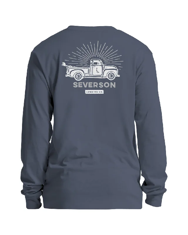 Men's printed long sleeve Hawaiian shirts for tropical getaways Grandpa's Truck L/S Tee