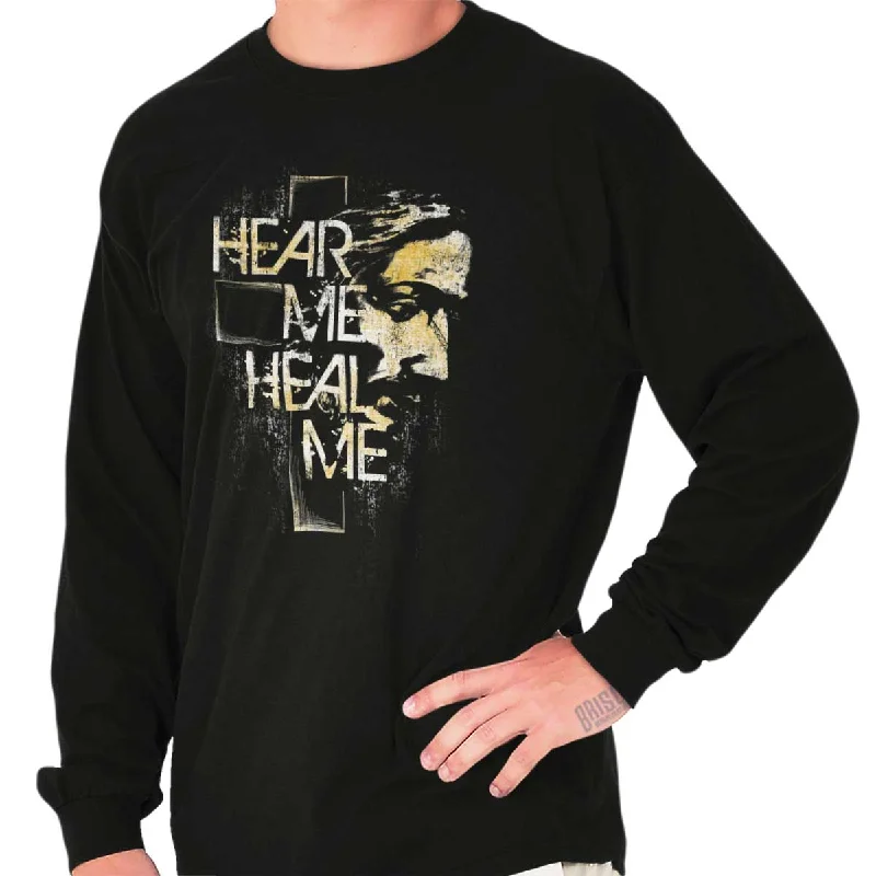 Men's oversized long sleeve graphic tees for a trendy streetwear look Hear Me Heal Me Long Sleeve T-Shirt