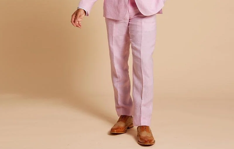 Men Blazers for Winter Carnival in Festive and Warm Styles​ Inserch P880-62 Linen Pants  Pink