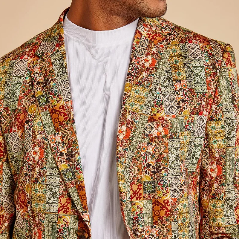Men Blazers with Flapped Pockets for a Neat Appearance​ Inserch BL261-35 100% Cotton Blazer Rust