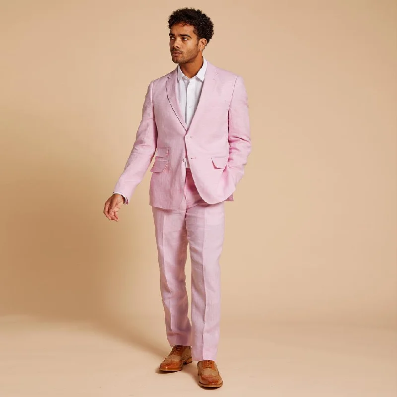 Men Blazers for Fishing Trips in Water - Resistant and Practical Fabrics​ Inserch SU880-06 linen Jacket Pink