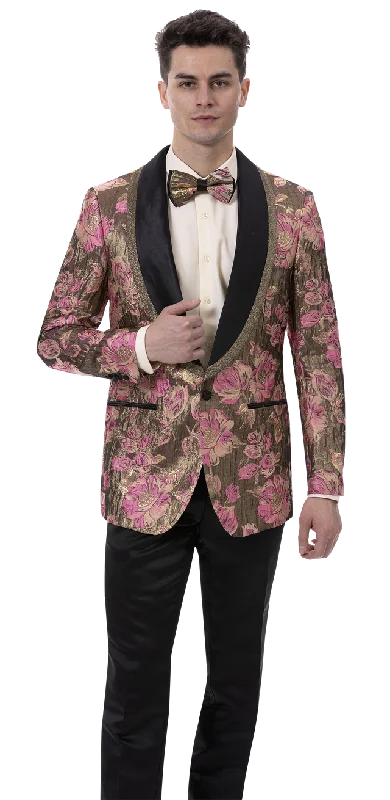 Men Blazers with Space - Themed Prints for a Sci - Fi Fan​ Kent & Park J185 Slim Fit Blazer Brown