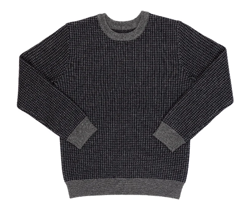 Men's Zipper - Front Cardigan in Red for a Bold and Modern Look Kipp Grey Houndstooth Sweater