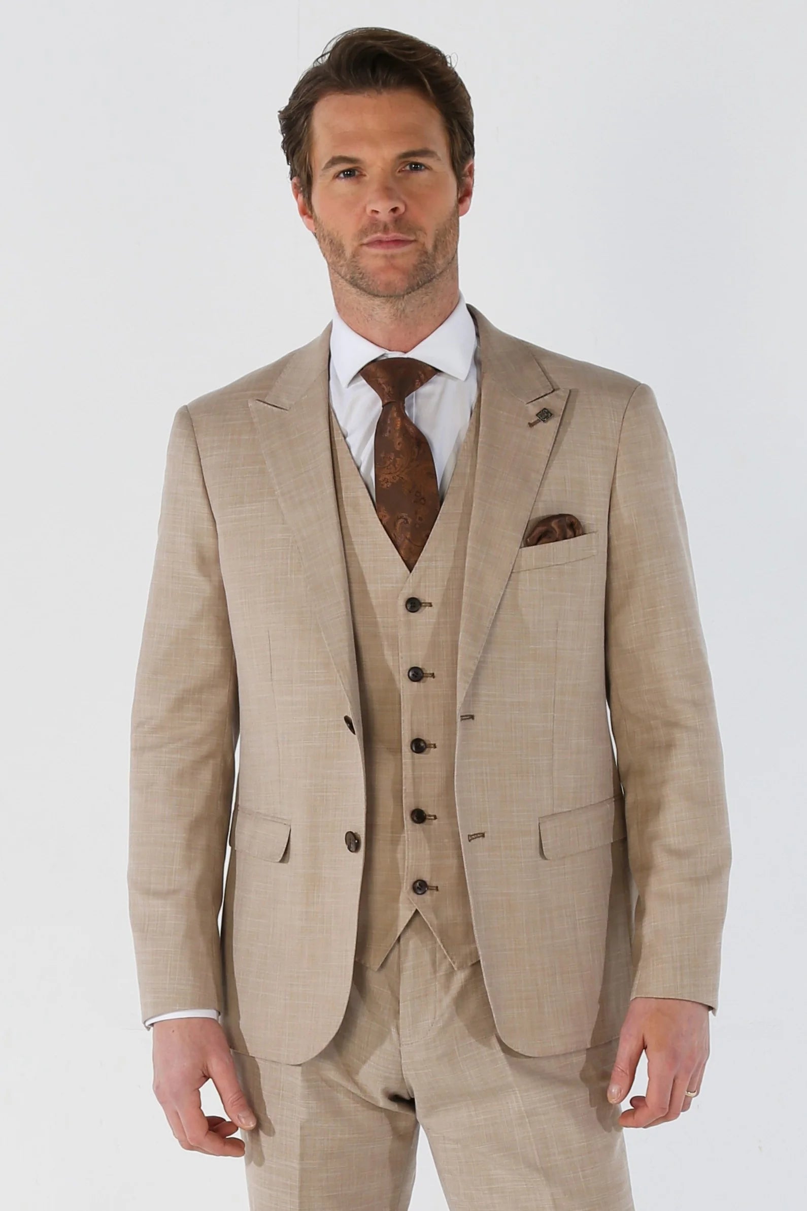 Men Blazers for Business Meetings in Dark Colors​ Kurt - Men's Beige Tailored Fit Blazer