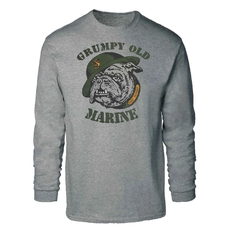Men's waterproof long sleeve rain shirts for outdoor hiking in the rain Grumpy Old Marine Long Sleeve