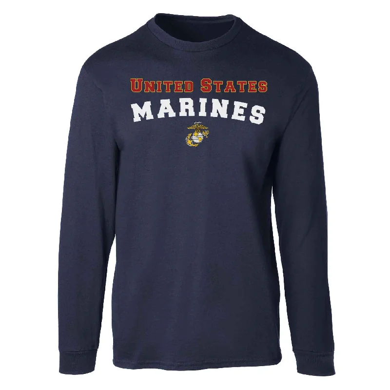 Men's moisture wicking long sleeve athletic shirts for running marathons United States Marines Long Sleeve T-Shirt