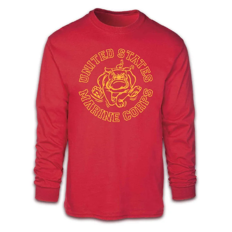 Men's long sleeve slim fit button - down shirts for business meetings Vintage Bulldog Long Sleeve T-shirt
