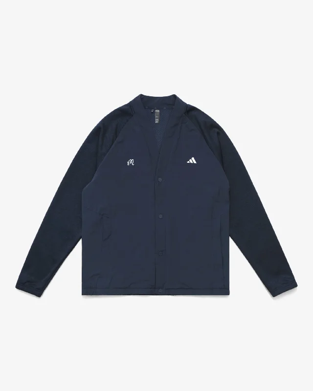 Plus Size Men's V - Neck Cotton Cardigan in Navy for a Classic and Comfortable Style Malbon x Adidas Ultimate365 Tour Cardigan