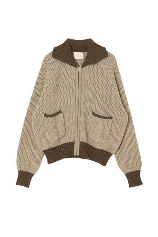 Men's Lightweight Linen - Blend Cardigan in Tan for a Laid - Back Summer Outfit Contrast Pocket Zipper Sweater Cardigan