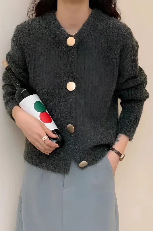 Men's Cable - Knit Cardigan in Beige with a Shawl Collar for a Traditional and Warm Appearance Solid Button Sweater Cardigan