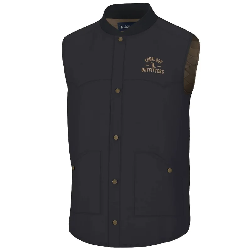 Lightweight men vest made from recycled materials for eco - conscious consumers Men's Dutton Vest In Black/brown