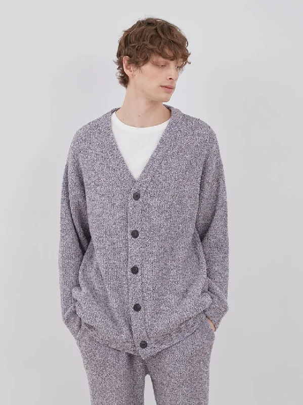 Plus Size Men's Patterned Fair Isle Cardigan in Multicolor for a Festive Winter Vibe Men's Melange Hot Moco Cardigan