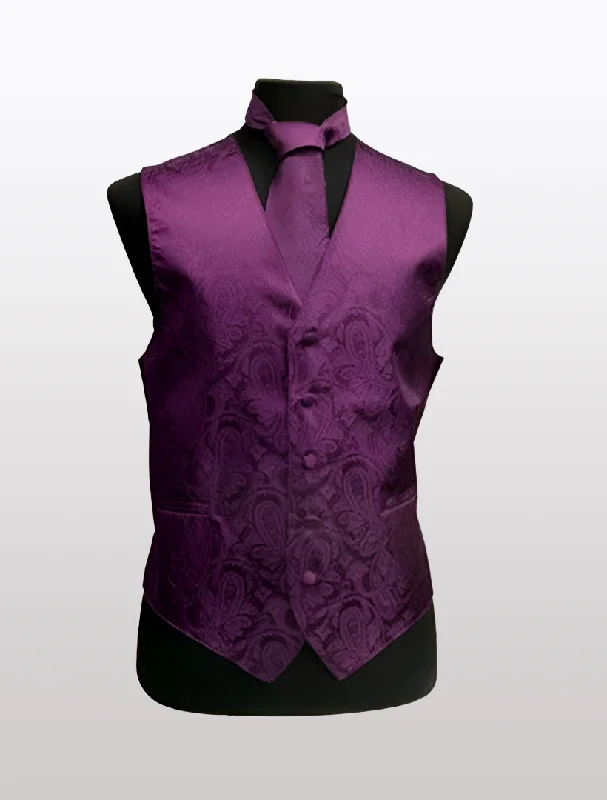 Performance - driven men vest with moisture - wicking properties for workouts Men's Paisley Dahlia Tuxedo Vest