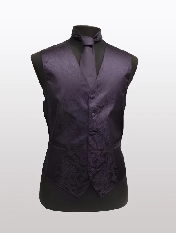 Velvet men waistcoats in rich jewel tones for a luxurious feel Men's Paisley Grape Tuxedo Vest