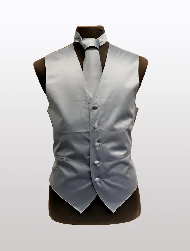 Velvet men waistcoats in rich jewel tones for a luxurious feel Men's Solid Satin Charocal Tuxedo Vest