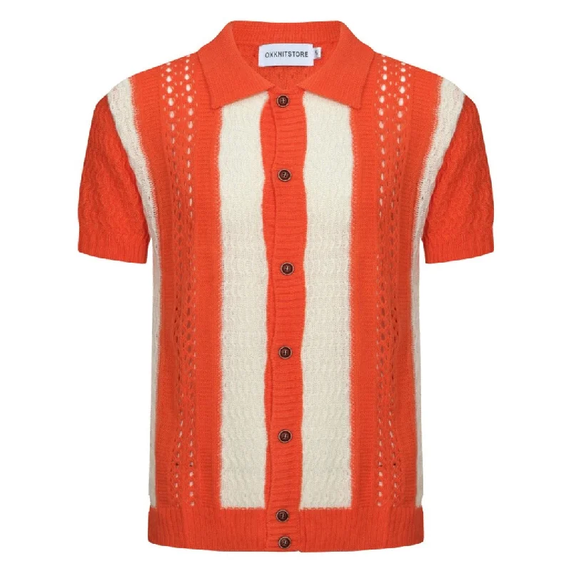 Men's Sherpa - Lined Cardigan in Olive Green for Extra Warmth in Cold Weather Men's Orange Beach Knitted Resort Polo Shirt