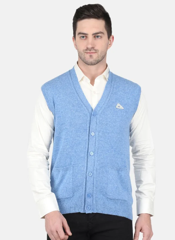 Men's Cable - Stitch Cardigan in Dark Green for a Rustic and Timeless Appearance Men Blue Solid Cardigan