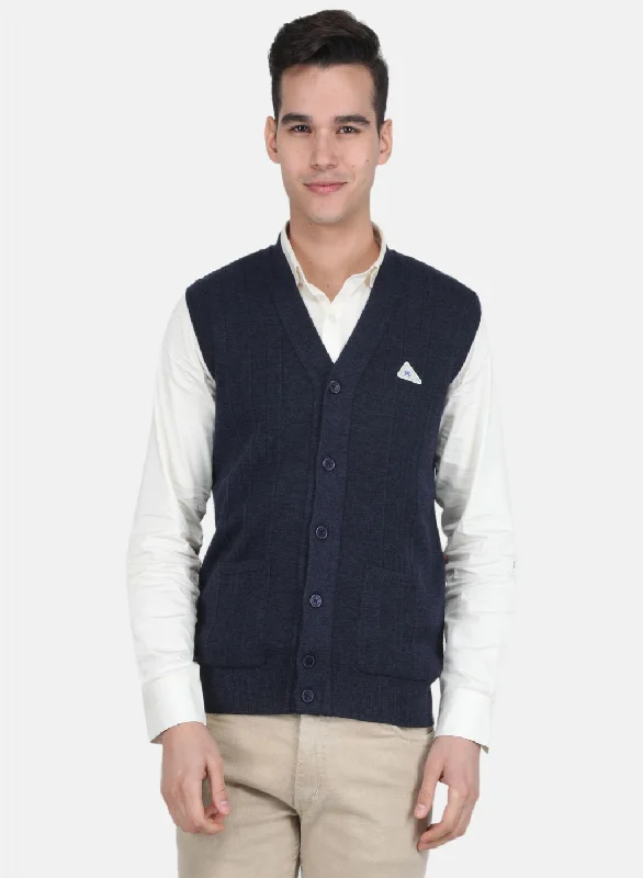 Men's Shawl - Collar Cardigan in Dark Grey for a Sophisticated and Versatile Style Men Blue Solid Cardigan