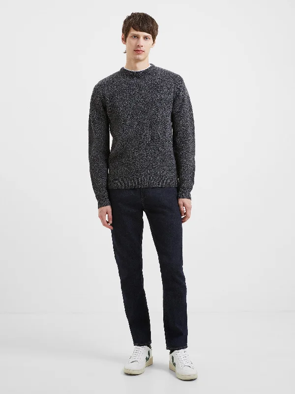 Tall Men's Open - Front Linen Cardigan in Light Blue for a Breezy Summer Ensemble Moss Knit Crew Neck Jumper