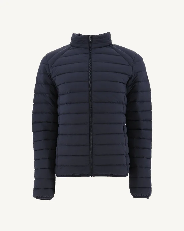 Men down jackets with a water - repellent outer shell for wet winter days Navy Aragon lightweight stretch puffer jacket