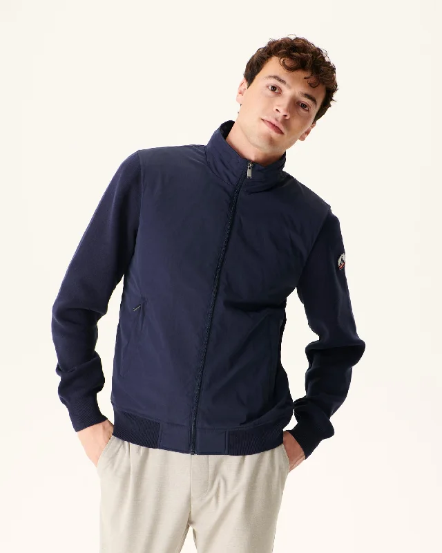 Plus - size men down jackets with a roomy fit for added comfort Navy Bardenas bi-fabric hooded jacket