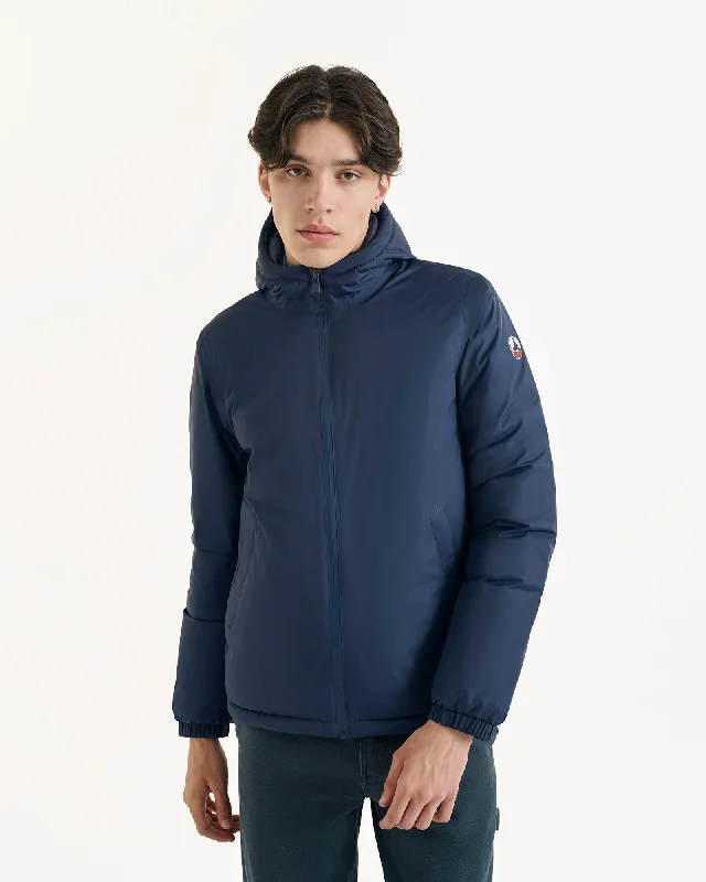 Camouflage men down jackets for outdoor hunting and adventure Navy Bergen 2.0 reversible hooded down jacket