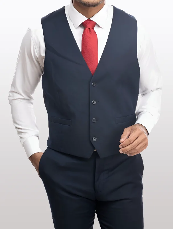 Tailored men vest to pair with a three - piece suit Navy Men's Slim-Fit Suit Separates Vest by Karako's Suits