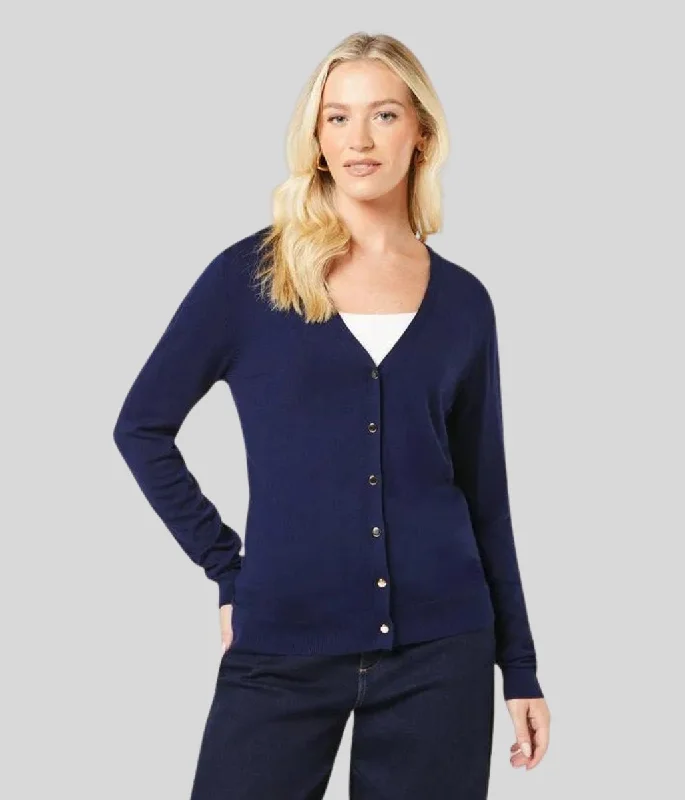 Men's Chunky Knit Cashmere Cardigan in Ivory for a Cozy Winter Look Navy V Neck Button Cardigan