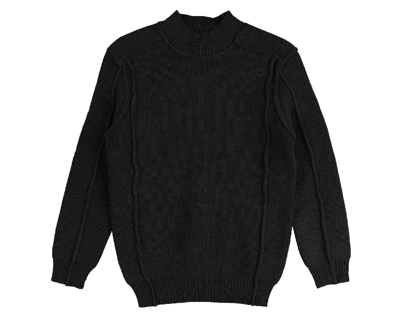 Men's Ribbed Knit Cardigan in Grey with Pockets for a Practical and Fashionable Piece Noma Black Slub Tonal Emblem Knit (NKN750)