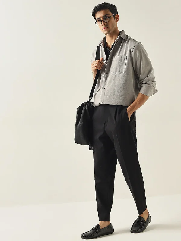 Men Blazers for Tennis Matches in Light and Movable Fabrics​ Nuon Grey Relaxed-Fit Cotton Jacket