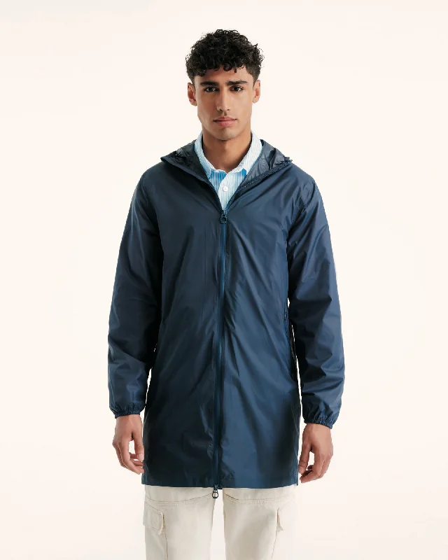 Camouflage men down jackets for outdoor hunting and adventure Oban long waterproof jacket with hood Navy