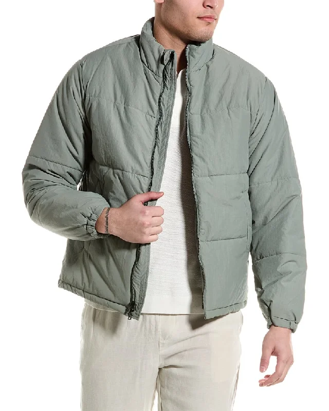 Men down jackets with a trendy color - block design for a fashion - forward look Onia Lightweight Puffer Coat